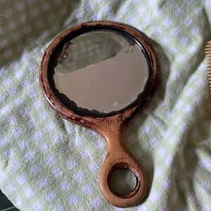 Vintage Antique round Paddle Mirror